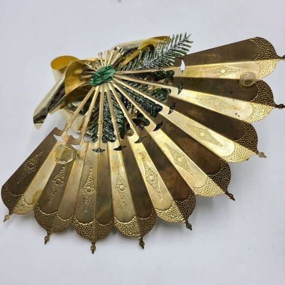 Vintage Homco Home Interiors Gifts 1176 Romantique Fans Brass Lot 4 Lucite Stand - Picture 9 of 11